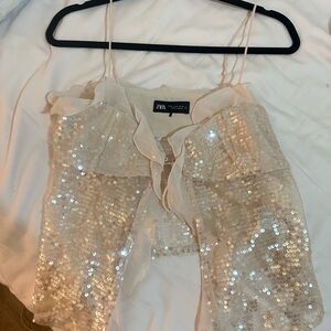 Zara Cream Sequin Camisole